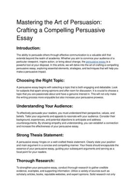 how to begin a persuasive essay: exploring the art of crafting a compelling introduction